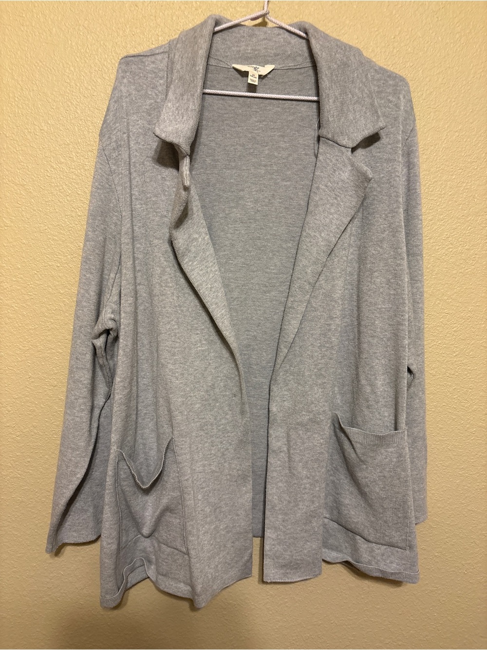 Light Gray Open-Front Women’s Cardigan Sweater